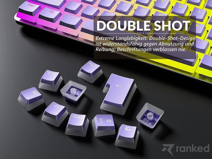 Ranked Pudding v2 PBT-Tastenkappen | 145 Double Shot Transluzent ANSI US- und ISO-Layout | OEM-Profi
