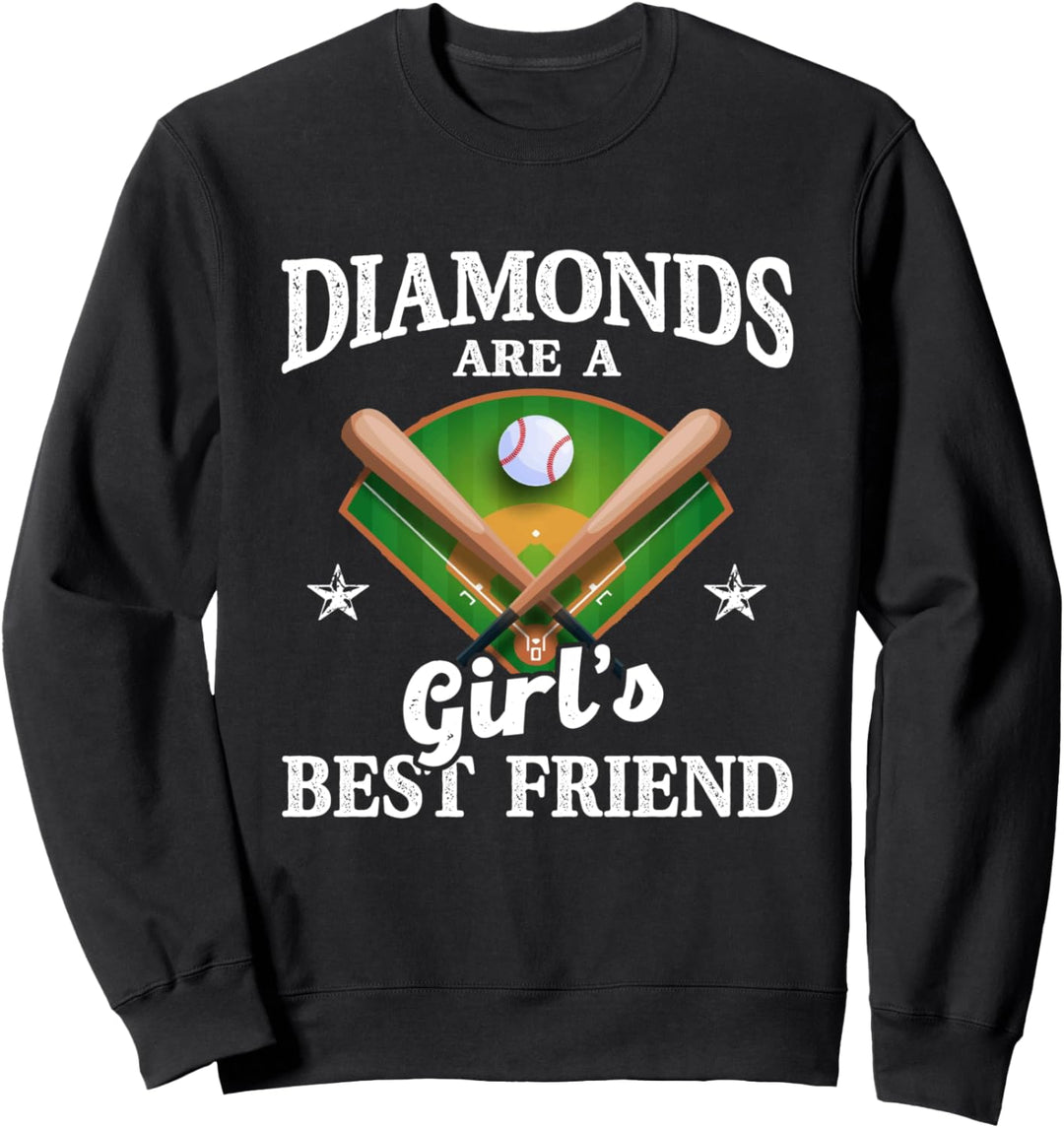 Diamonds Are Girl's Best Friend - Baseball Softball Sweatshirt