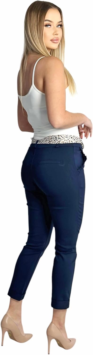Mississhop Female Damen Stretch Klassische Chino Hose S Blau, M