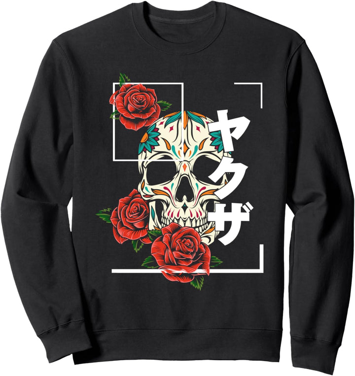 Aesthetic Goth Grunge Soft E-Boy and E-Girl Totenkopf Design Sweatshirt
