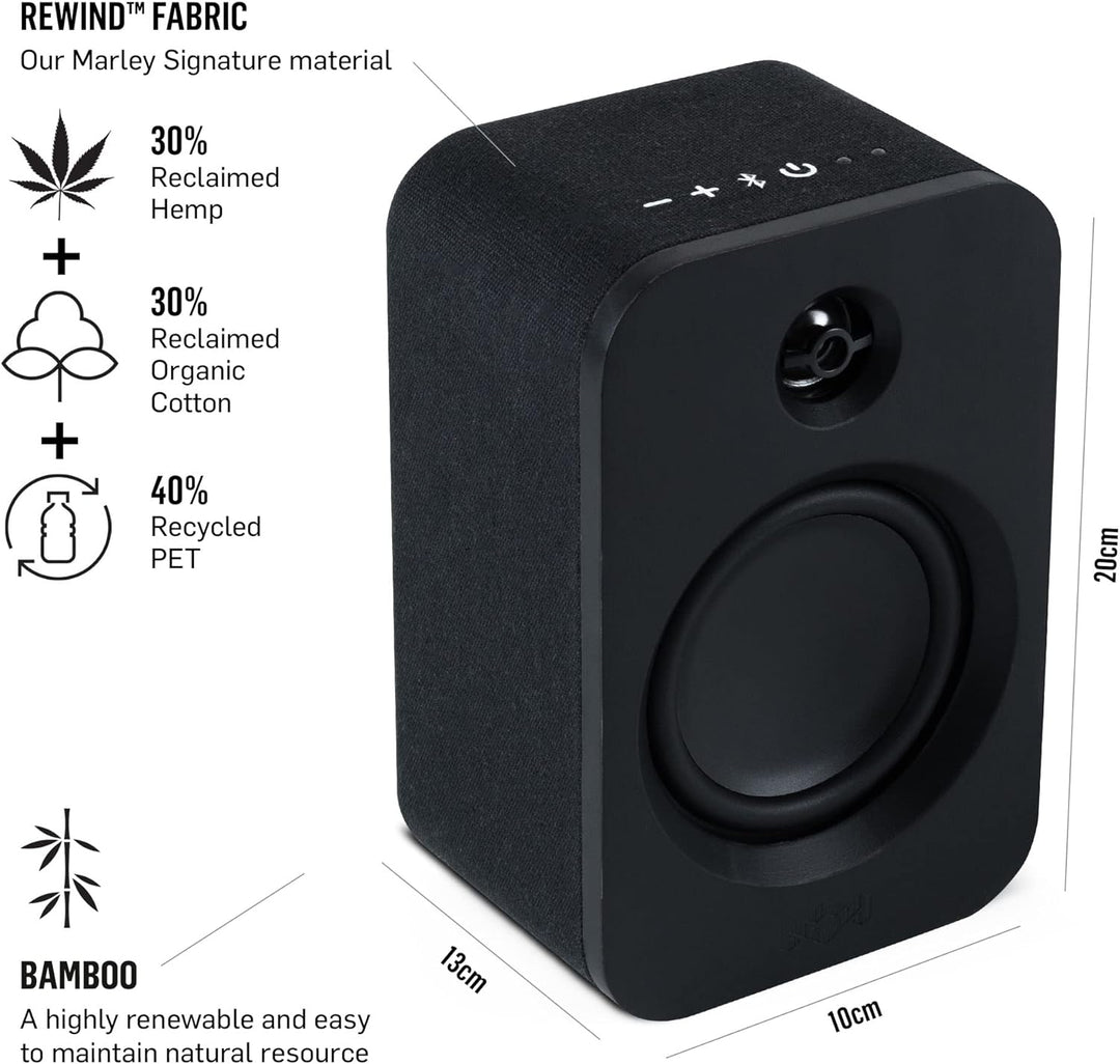 House of Marley Get Together Duo Bluetooth Lautsprecher Boxen Schwarz - Nachhaltig hergestellte Rega