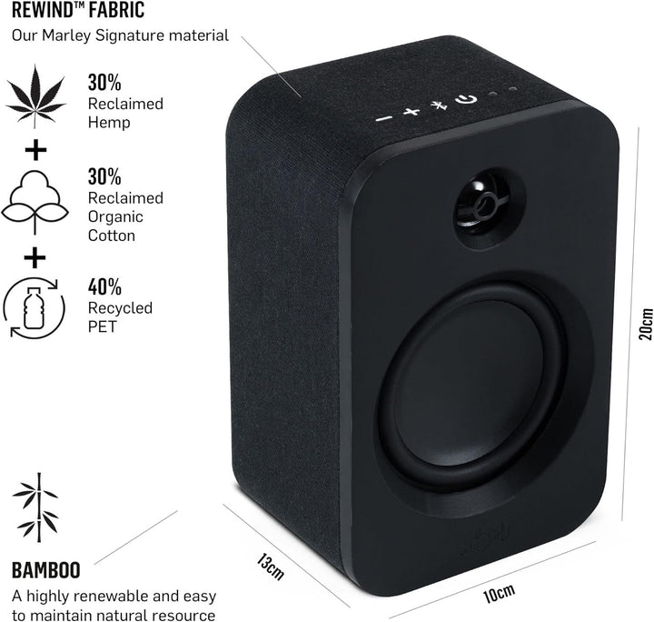 House of Marley Get Together Duo Bluetooth Lautsprecher Boxen Schwarz - Nachhaltig hergestellte Rega