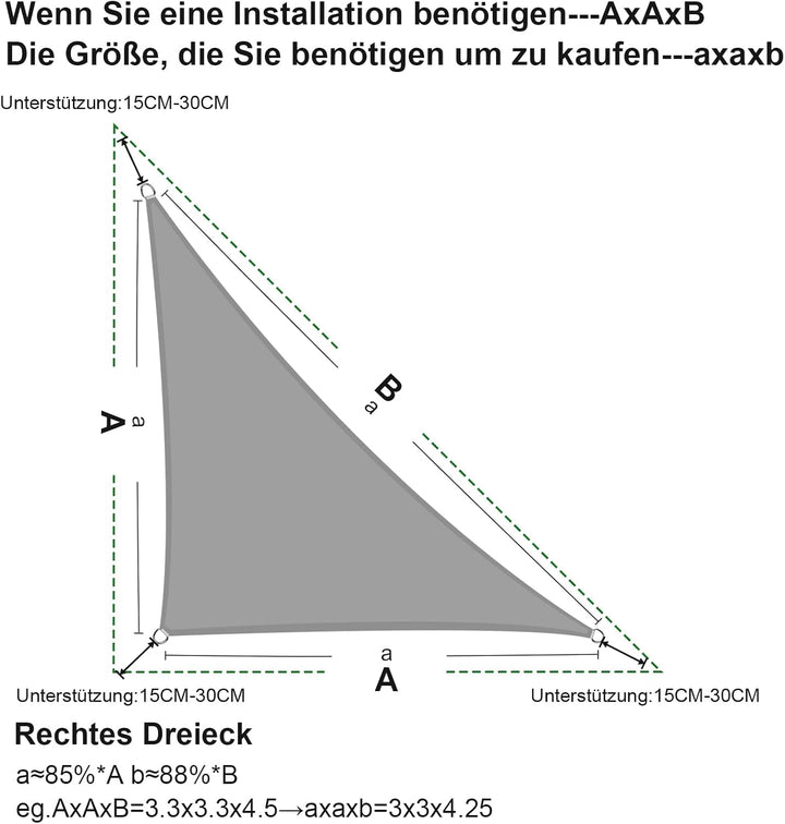 SUNNY GUARD Sonnensegel Dreieck 5x5x7m Wasserdicht Sonnenschutz Wetterschutz Segel Baldachin UV Schu