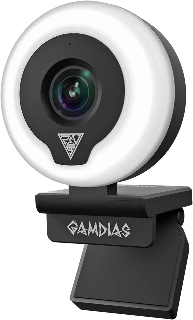 GAMDIAS IRIS M1 Webcam with Microphone, FHD 1080p/60FPS, Premium-Objektiv ohne Verzerrung, einstellb