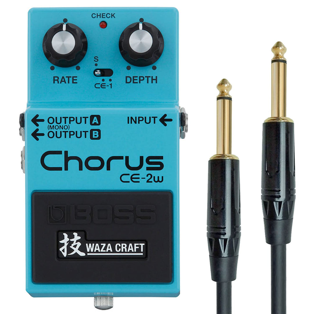 Boss CE-2W Waza Craft Stereo Chorus Effektgerät Pedal + keepdrum Klinkenkabel