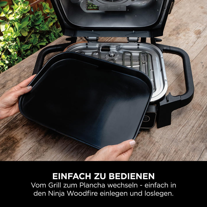Ninja Woodfire flache Grillplatte, kompatibel mit Ninja Woodfire Elektrogrill für den Aussenbereich,