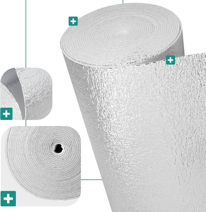 Millto™ Heizkörper Reflexionsfolie 15m x 0,5m x 3mm | Wandisolierung Reflexionsplatte Reflektionsfol