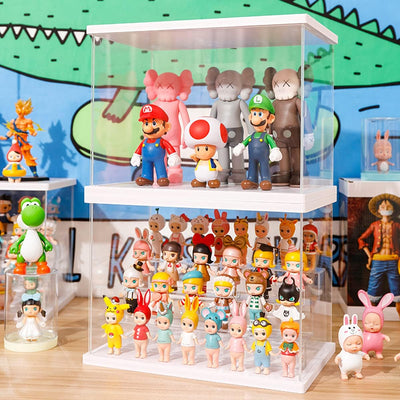 Nynelly 4 Stufen Vitrine für Sammlung, Acryl, Aufbewahrungsbox, Würfel-Organizer, Staubschutz für Fu