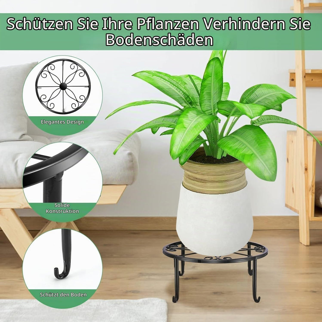LATERN4 Stück Pflanzenständer aus Metall, 23CM Robuster Blumentopf Ständer Pflanzgefässhalter Pflanz
