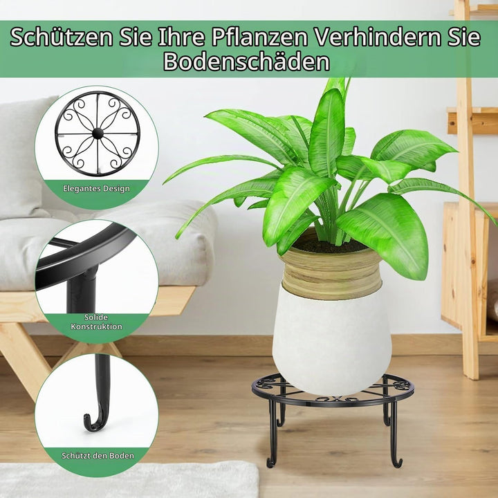 LATERN4 Stück Pflanzenständer aus Metall, 23CM Robuster Blumentopf Ständer Pflanzgefässhalter Pflanz