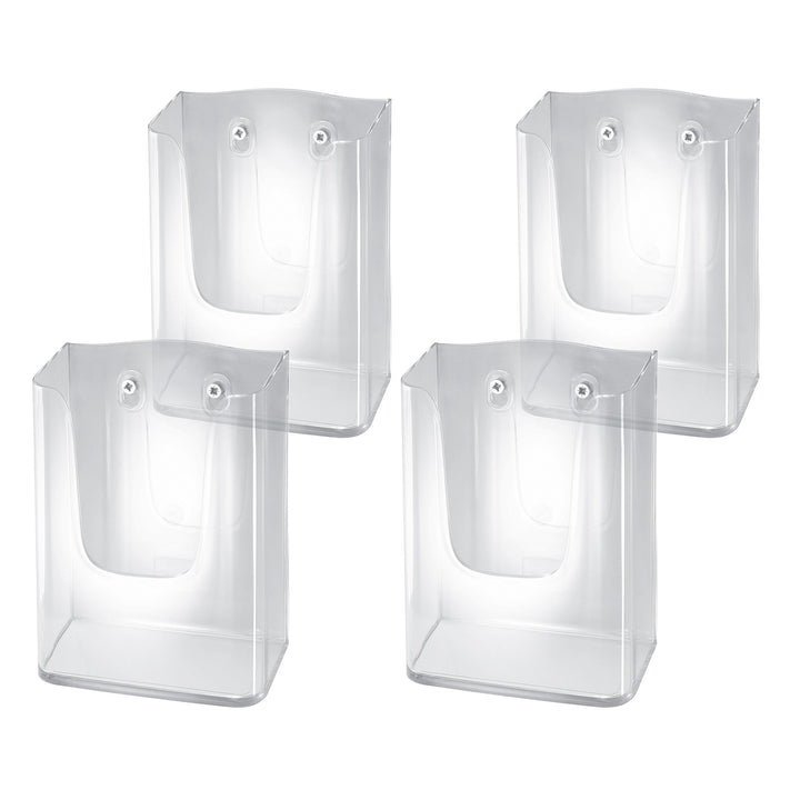 SIGEL LH117/4 Wand-Prospekthalter für DIN lang/A6, aus Acryl, transparent, 4er Pack für DIN lang/A6