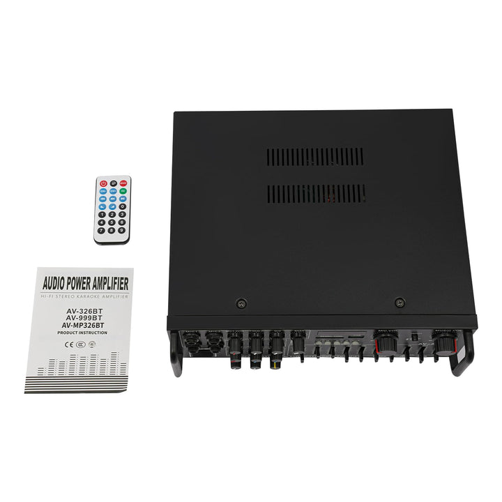 Bluetooth Audio Verstärker 2 x 200W, HiFi Stereo Leistungsverstärker mit USB/SD/MIC Eingang & FM Rad