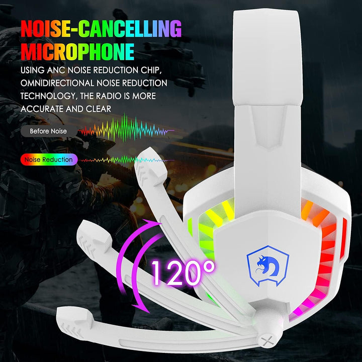 Gaming-Tastatur mit Kabel, 104 Tasten, 3D-Stereo-Gaming-Headset, Combo mit Multi-RGB-Hintergrundbele