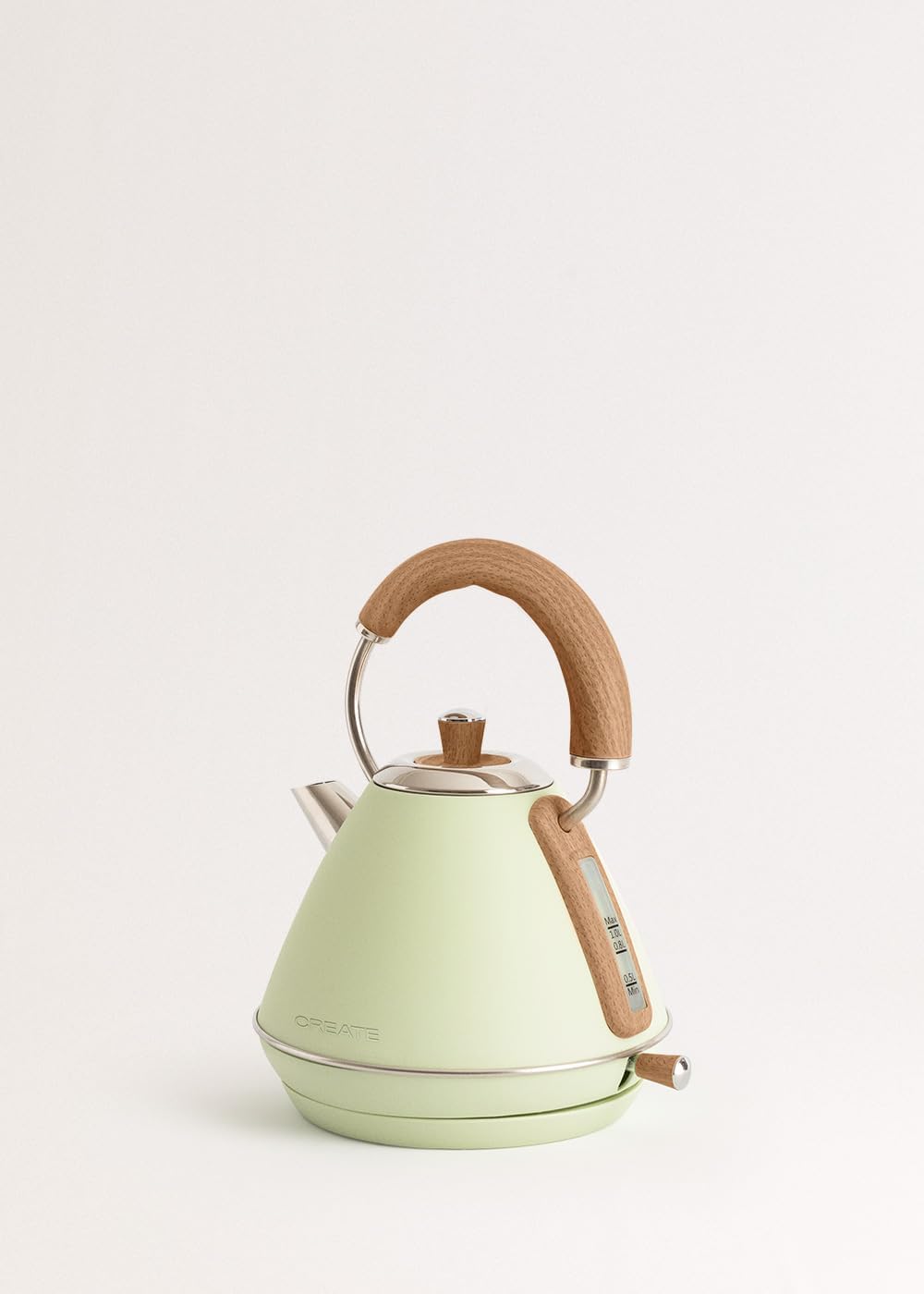 CREATE/KETTLE RETRO M/Elektrischer Wasserkocher Pastellgrün/Schnelles Aufkochen, Fassungsvermögen 1L