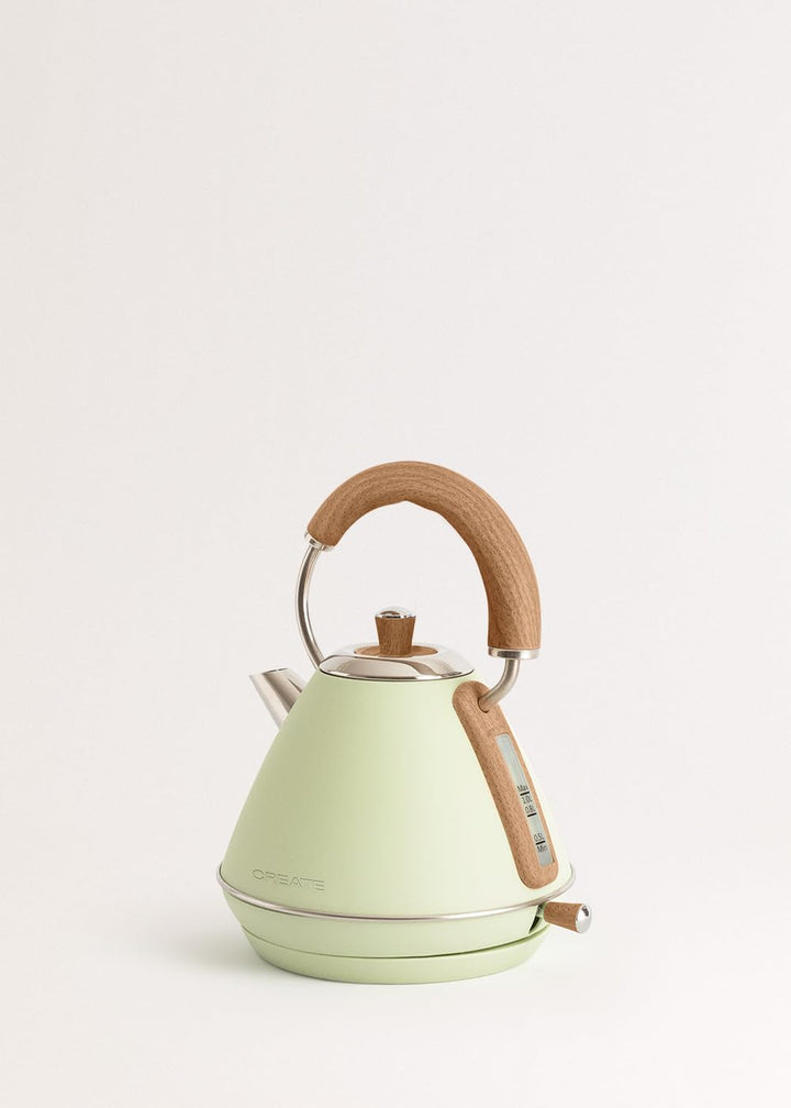 CREATE/KETTLE RETRO M/Elektrischer Wasserkocher Pastellgrün/Schnelles Aufkochen, Fassungsvermögen 1L