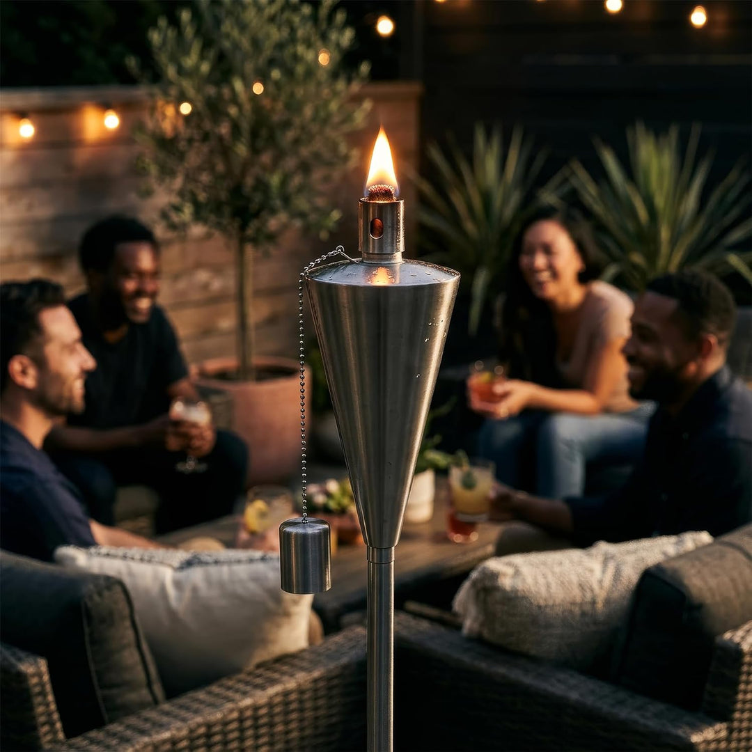 Harbour Housewares Gartenfackel - Paraffin-/Ölfackel - Dreieckiges Design - 1460 mm - 6 Stück