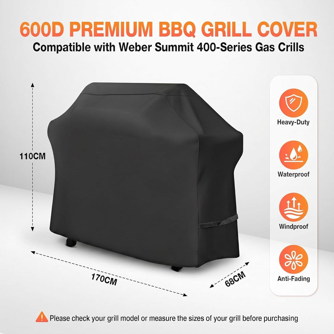 170cm Grill Abdeckung für Weber Summit 400 Series Gas Grill, Heavy Duty Waterproof 7108 Grill Abdeck