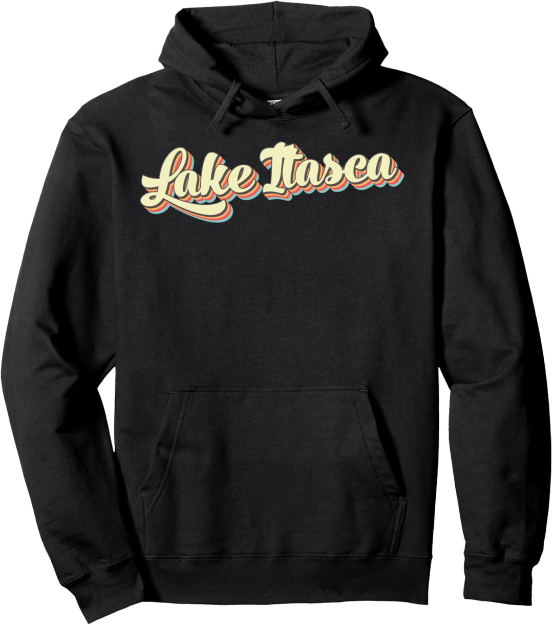 Lake Itasca T-Shirt Retro Art Baseball Schrift Vintage Pullover Hoodie