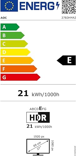 AOC 27B3HMA2 - 27 Zoll Full HD Monitor, eingeb. Lautsprecher (1920x1080, 100 Hz, VGA, HDMI 1.4) schw