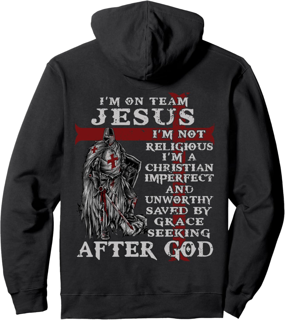 Ich bin im Team Jesus Tempelritter Pullover Hoodie