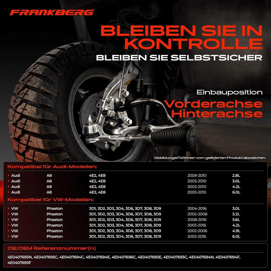Frankberg 2x Querlenker Radaufhängung Vorne Hinten Unten Kompatibel mit A8 4E 3.2L-6.0L 2003-2010 P.