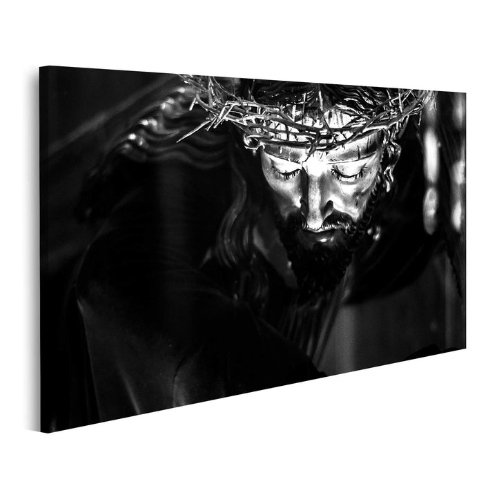 islandburner Bild auf Leinwand Jesus Christus Schwarz Weiss Bilder Wandbilder Poster Leinwand 100x57
