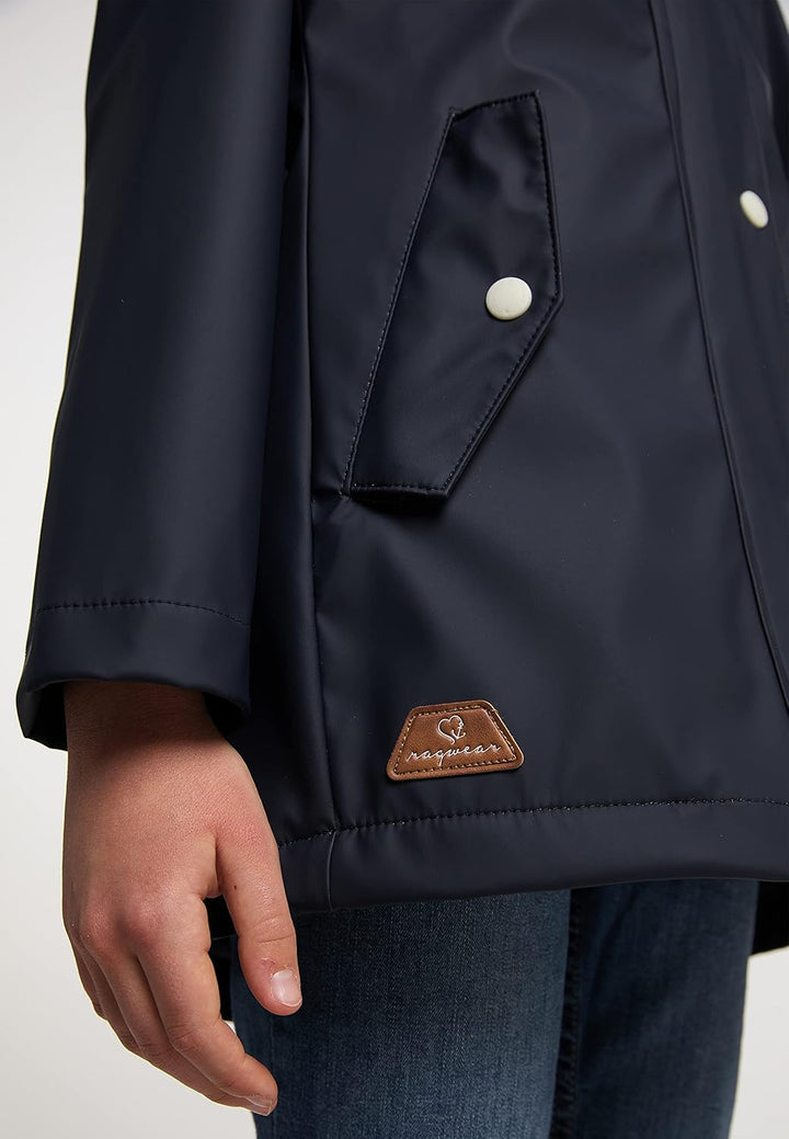 Ragwear Marjanka Mädchen Jacke Regenjacke Übergangsjacke Kinder Regenmantel Mantel Coat 128 Navy, 12