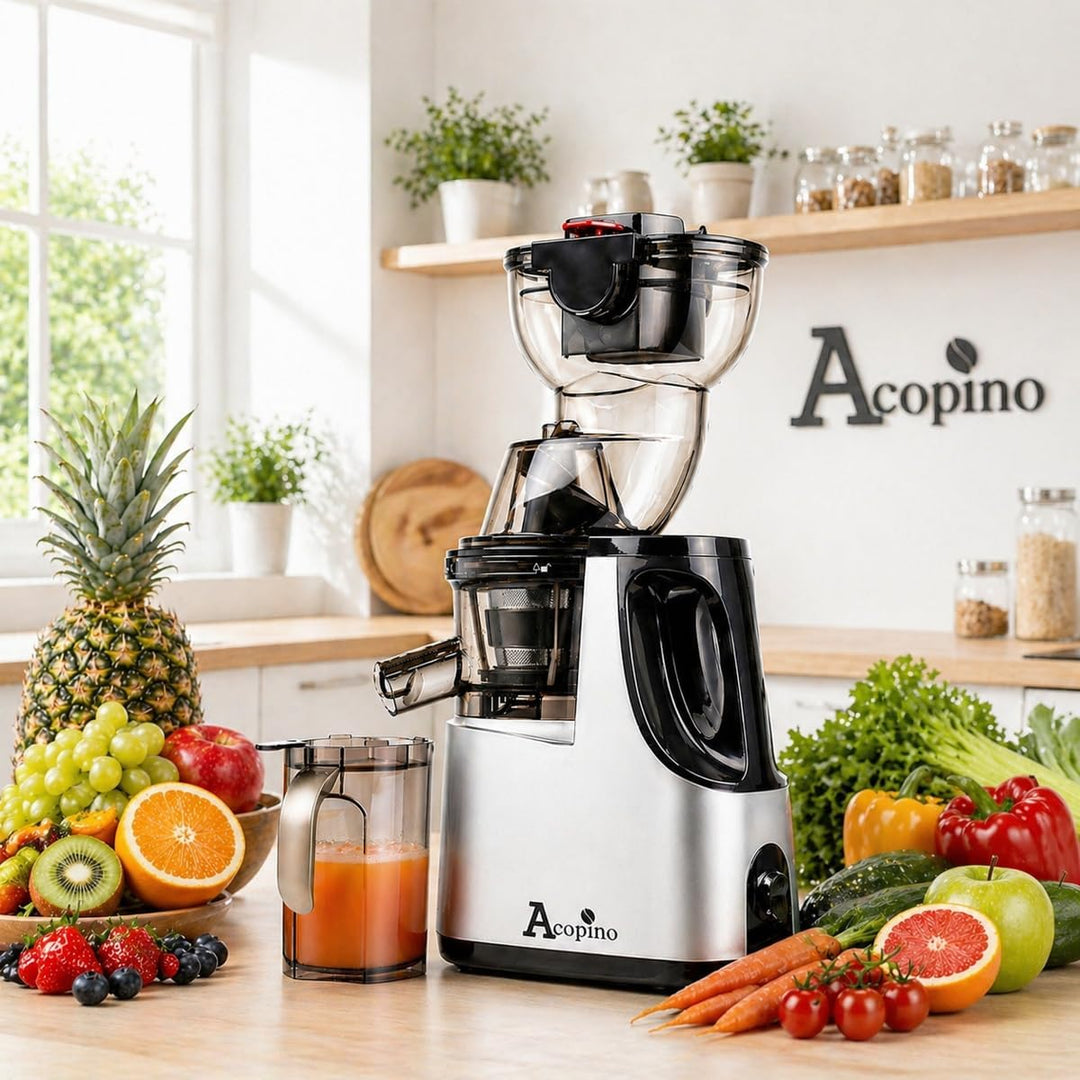 Acopino Delikato Entsafter – Slow Juicer mit leiser Technologie, schonende Saftherstellung für Obst