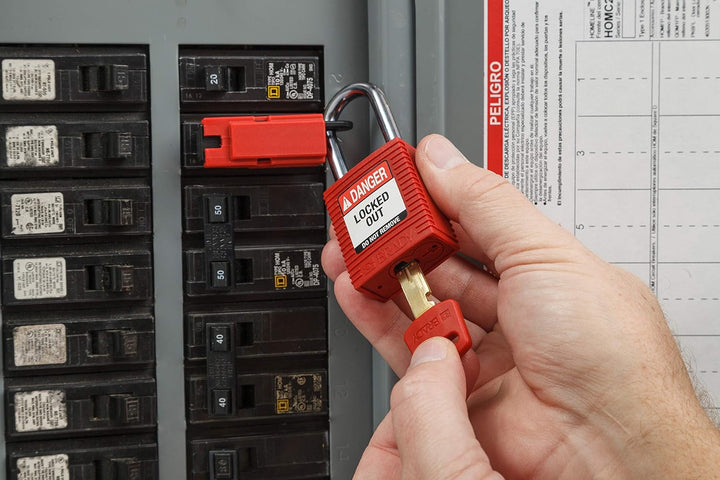 Brady (NYL-RED-38ST-KD) SafeKey Nylon Lockout-Vorhängeschloss Mit Stahl Bügel 38.00 mm Rot KD - Vers