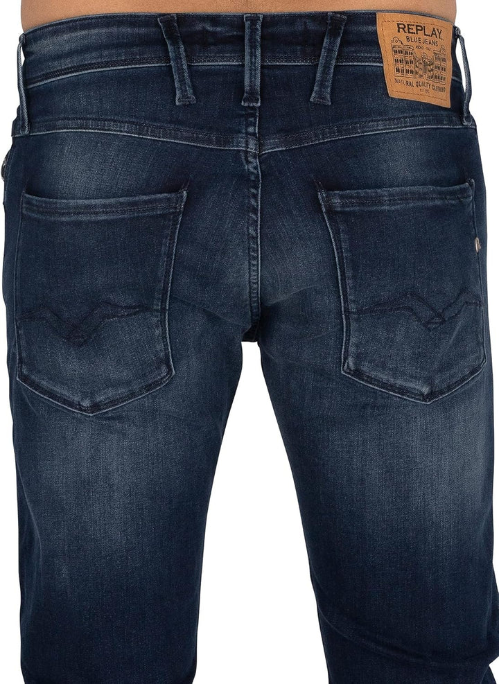 Replay Herren Jeans Anbass Slim-Fit mit Power Stretch 32W / 36L Blu (Blue 007), 32W / 36L Blu (Blue