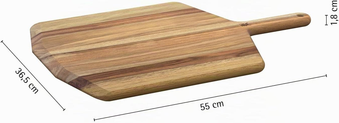 WMF Pizzaiolo Pro Akazien-Schneidebrett, extra grosses Pizzabrett 55×36,5×1,8 cm, für grosse selbstg