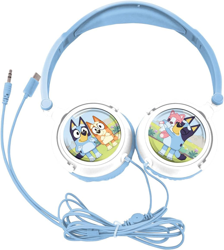 Lexibook, kabelgebundener Faltbarer Stereo-Kopfhörer mit Lautstärkebegrenzung Bluey, Blau, HP010BY,