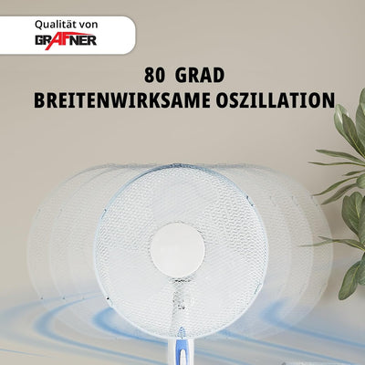 Grafner XXL Standventilator mit Oszillation, Ø41 cm, 3 Geschwindigkeitsstufen, höhenverstellbar, lei