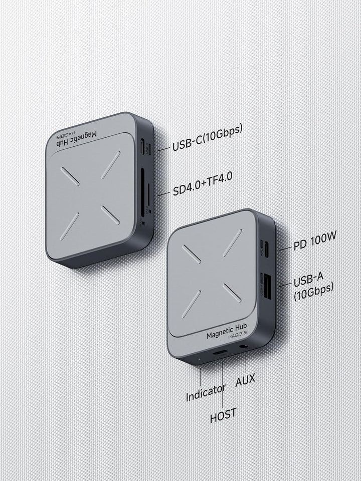 Hagibis Doppelseitig Magnetischer USB C Hub für iPhone 17 16 15 Pro Max, SD 4.0 UHS-II 312MB/s Karte