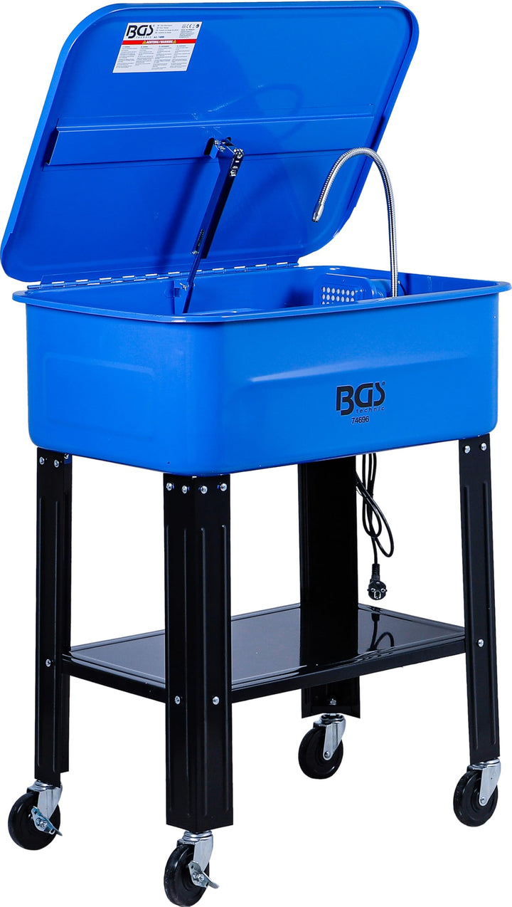 BGS 74696 | Teile-Waschgerät | 75 l | Reinigungsgerät | pulverbeschichtetes Stahlblech | wasserlösli