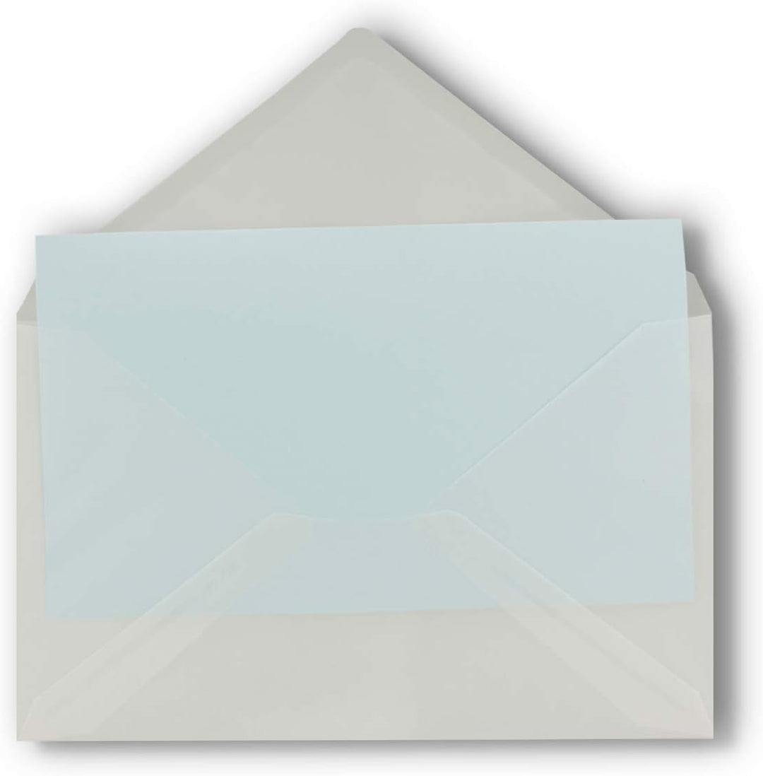 50x Briefumschläge in Transparent - DIN C5 Kuverts 22,9 x 16,2 cm - Nassklebung ohne Fenster - Weihn