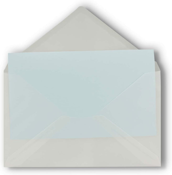 50x Briefumschläge in Transparent - DIN C5 Kuverts 22,9 x 16,2 cm - Nassklebung ohne Fenster - Weihn