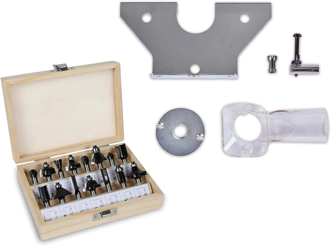 Einhell Oberfräse TC-RO 1155 Kit (1100 Watt, Ø 6 und 8 mm, Drehzahlregulierung, Parallelanschlag, Ab