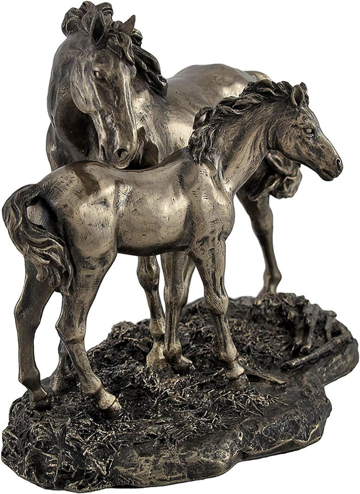 Things2Die4 Statue Wildpferde Stute und Fohlen bronziert