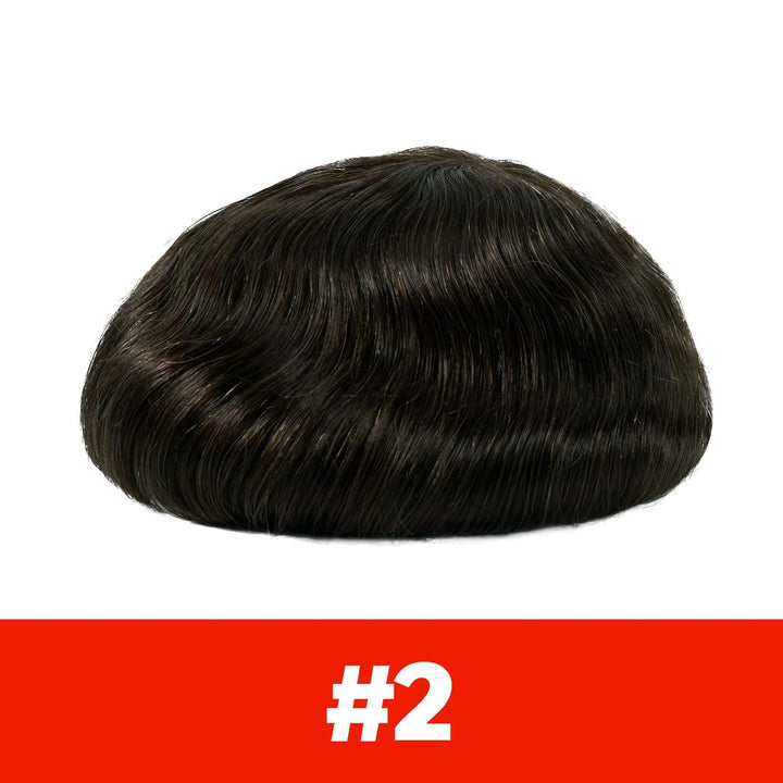 Lordhair Perücke für Herren, Toupet Herren aus natürlichem Echthaar, 0,08 mm vorn, 1/2 Zoll, V-loope