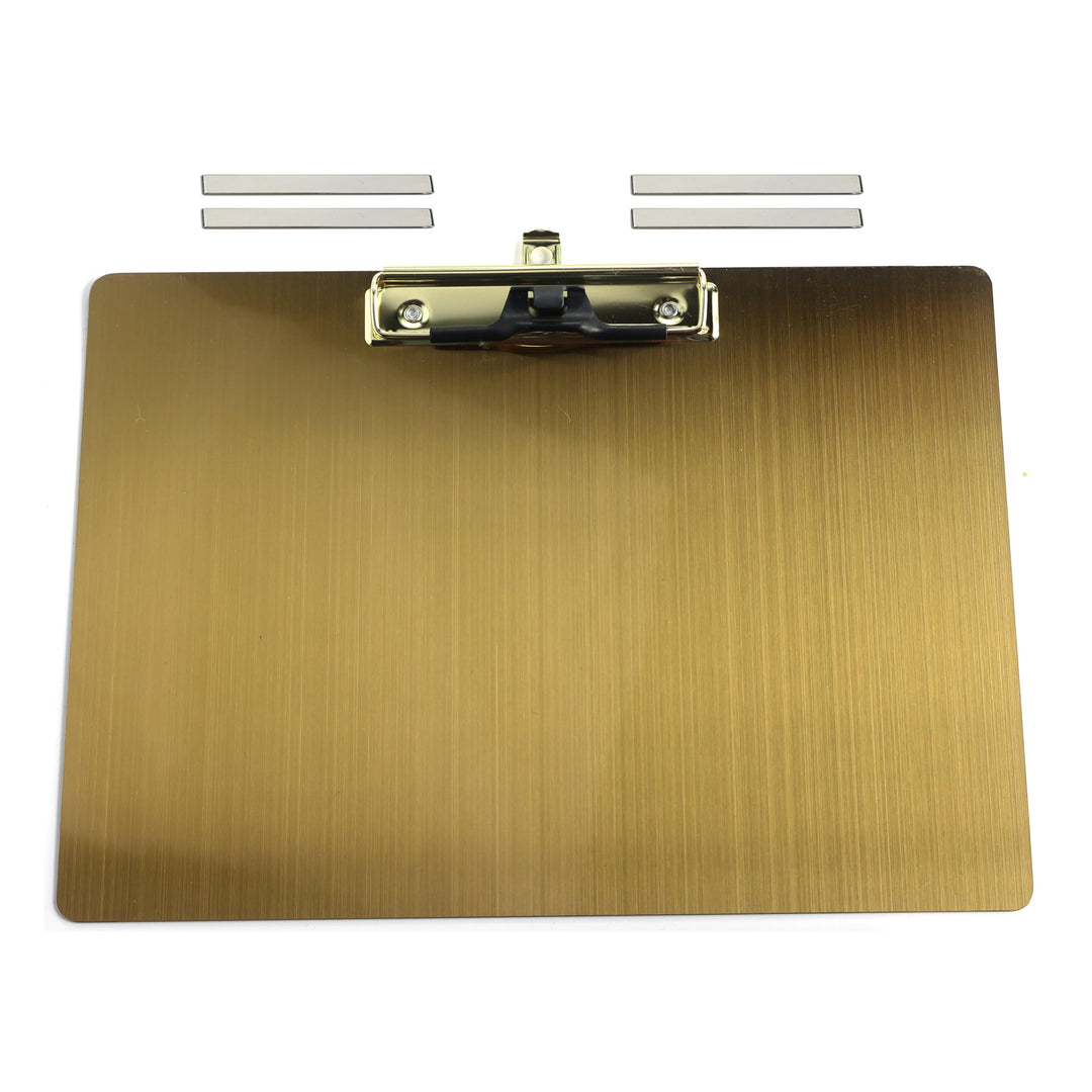 Magnetische Klemmbretter aus Edelstahl, Metallklemmbretter mit flachem 304-Clip, schwarze Tafeln für