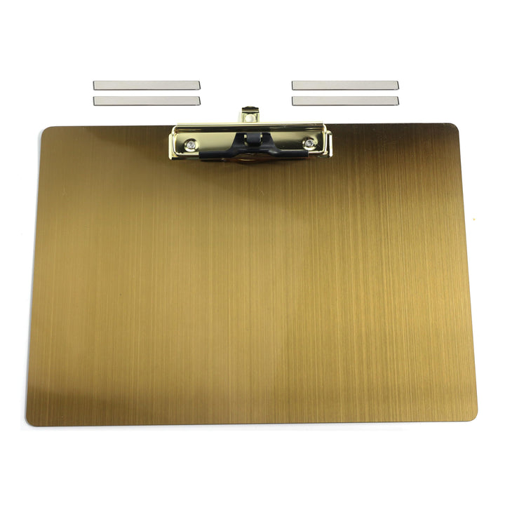 Magnetische Klemmbretter aus Edelstahl, Metallklemmbretter mit flachem 304-Clip, schwarze Tafeln für