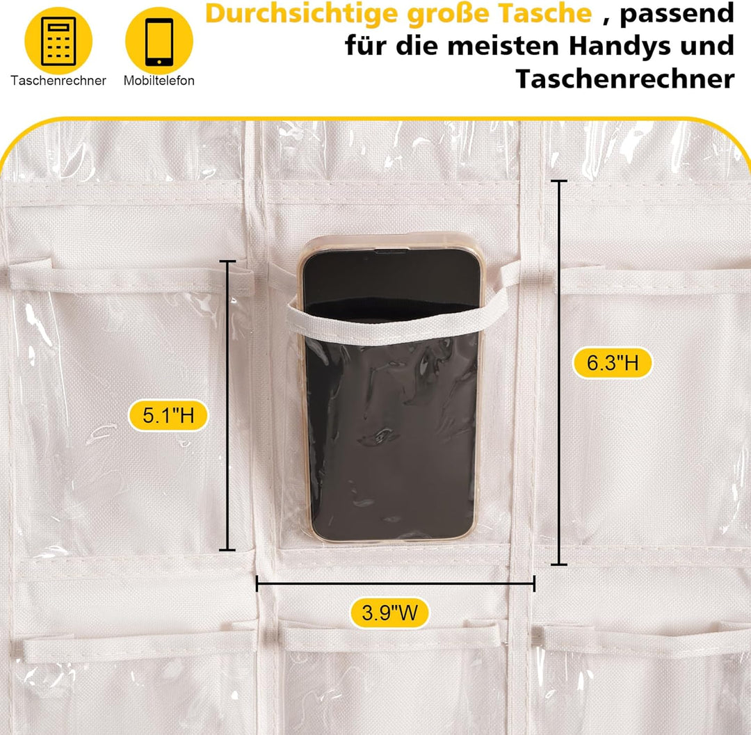 36 Klare Taschen Aufbewahrungstasche Für Klassenzimmer, Handy Organizer Klassenzimmer, Handygarage S