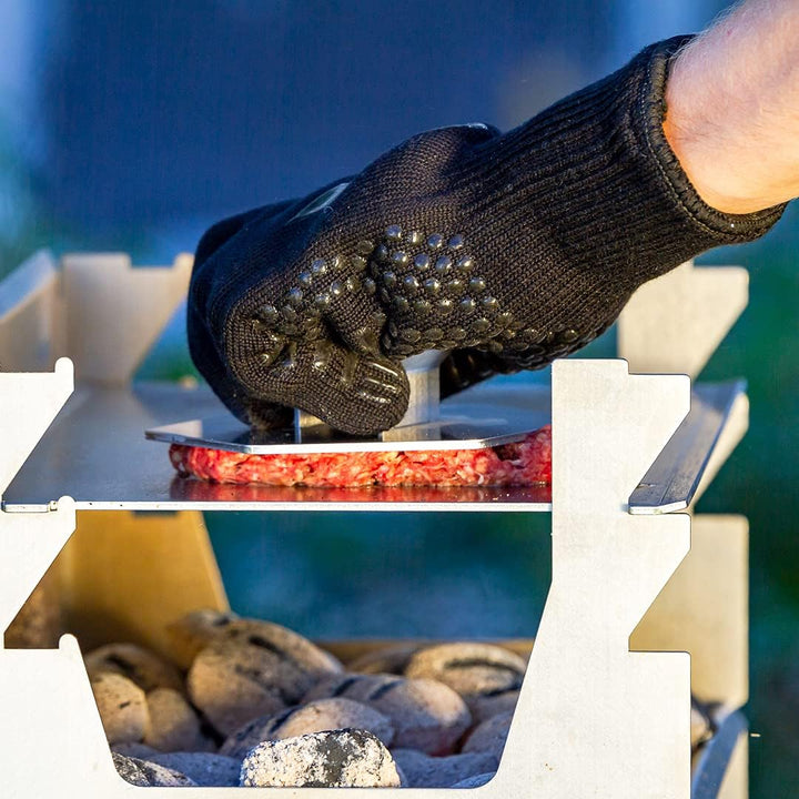 FENNEK | Premium Grillhandschuhe | Hitzebeständig bis 500 Grad | Mit Unterarmschutz | Zum Grillen, B