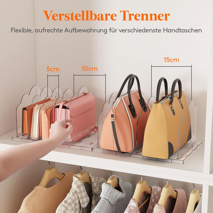 Lifewit 2 Stück Handtaschen Trenner Aufbewahrung, Verstellbar Taschen Organizer Schrank, Acryl Handt