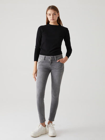 LTB Jeans - Damen - Molly M - Mid Waist - Slim Fit Jeans - Hosen 24W / 30L Nina Wash 53393, 24W / 30