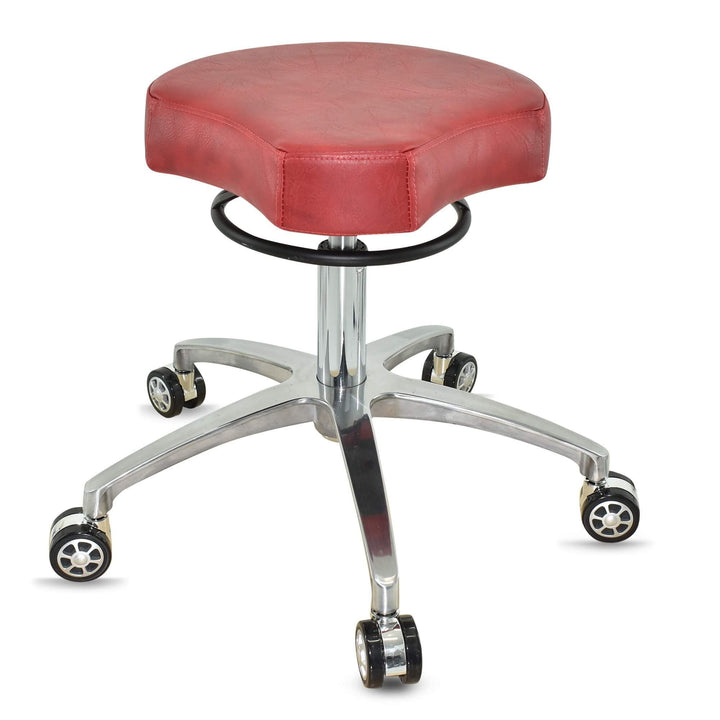 Design ergonomischer Rollhocker auf Rollen Rot - Höhenverstellbarer von 50 bis 65 cm - Drehhocker Ar