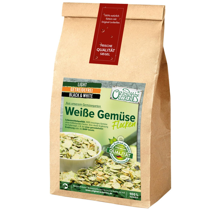 Original-Leckerlies: Weisse Hunde Gemüse-Flocken Black&amp;White, 5 kg getreidefreie Gemüseflocken, Hund