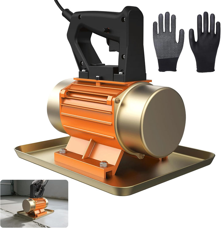 Betonrüttler Klein Rüttelplatte Elektrisch, Verdichter Stampfer Bodenverdichter, 370W Rüttler, Ein-K