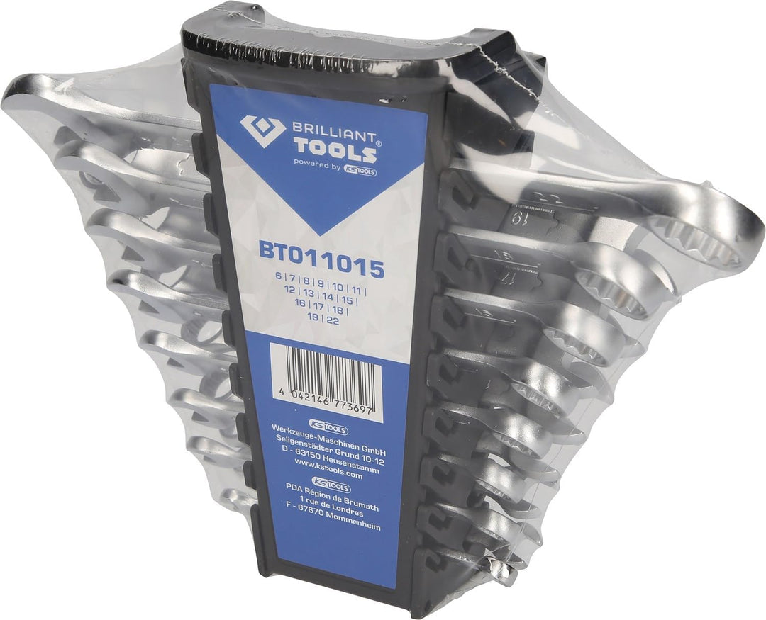 BRILLIANT TOOLS BT011015 Ring-Maulschlüssel-Satz, 15-tlg [Powered by KS TOOLS] 15-tlg., 15-tlg.